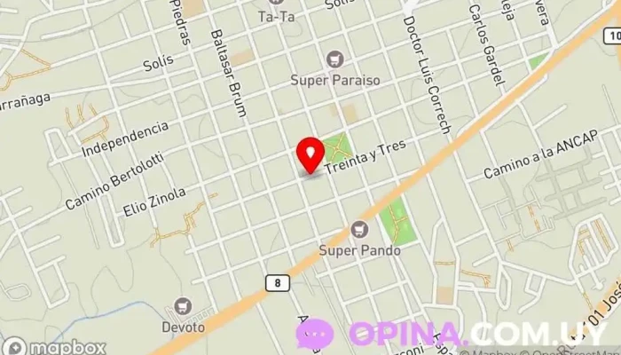 mapa de Petite Papelería en Pando