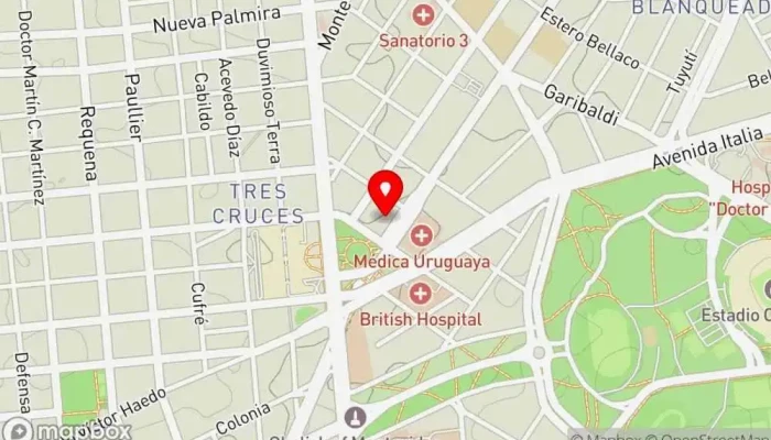 mapa de Piazza Italia Tres Cruces Pizzería en Montevideo