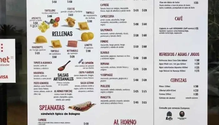 Piazzarella:  Menu