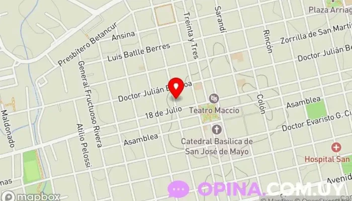 mapa de Piscina Climatizada Club Fraternidad e Intendencia Municipal de San José Piscina cubierta en San José de Mayo