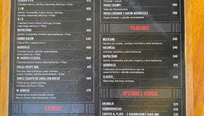 Pitu Burgers:  Piriapolis Menu