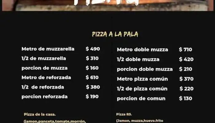 Pizza Bar La Vieja Ruta5 Menu