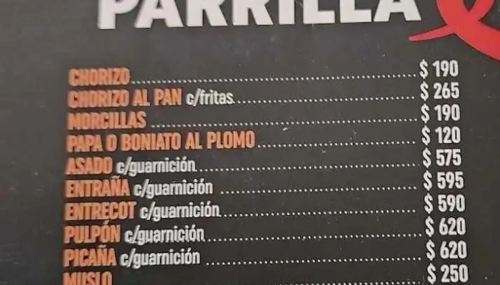 Pizza Top Pinamar:  Menu