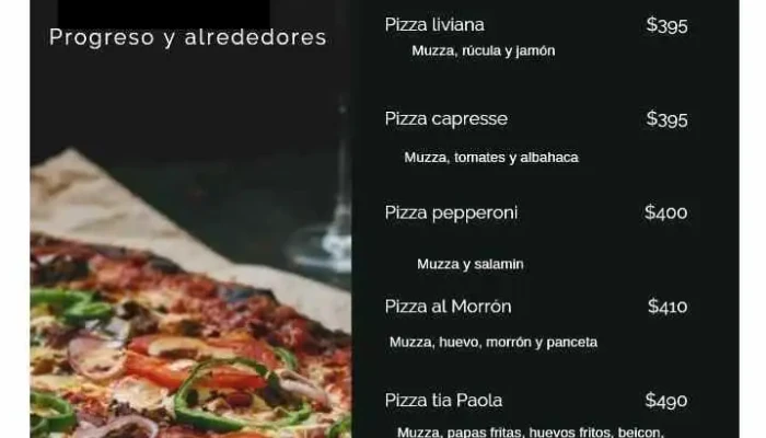 Pizzas Tia Paola Menu - Pizzería