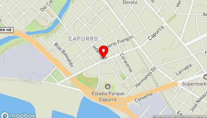 mapa de Pizzería Capurro Bar en Montevideo