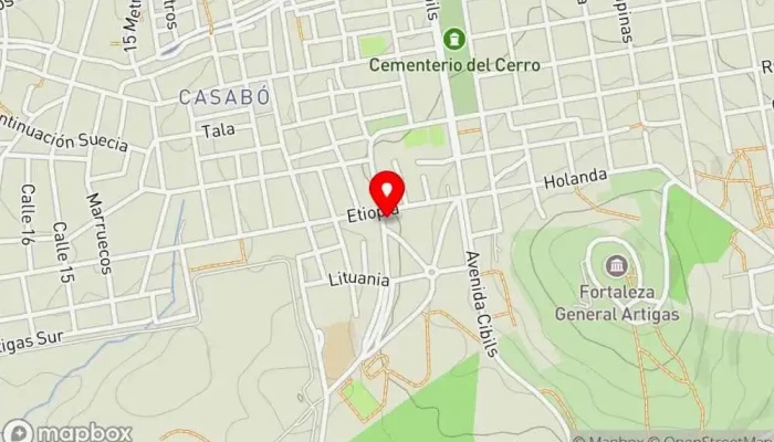 mapa de Pizzeria Cónsul Restaurante en Montevideo