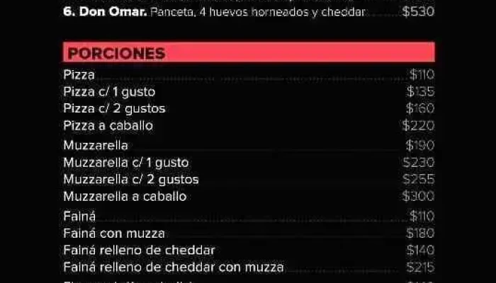 Pizzeria Don Omar:  Menu