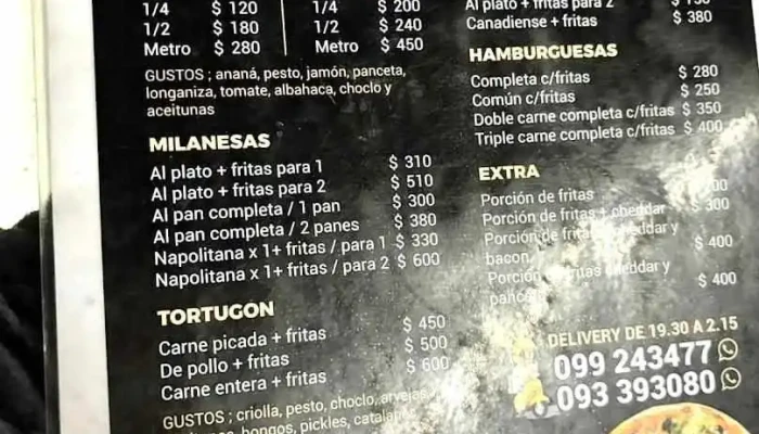 Pizzeria El Gallego:  Menu