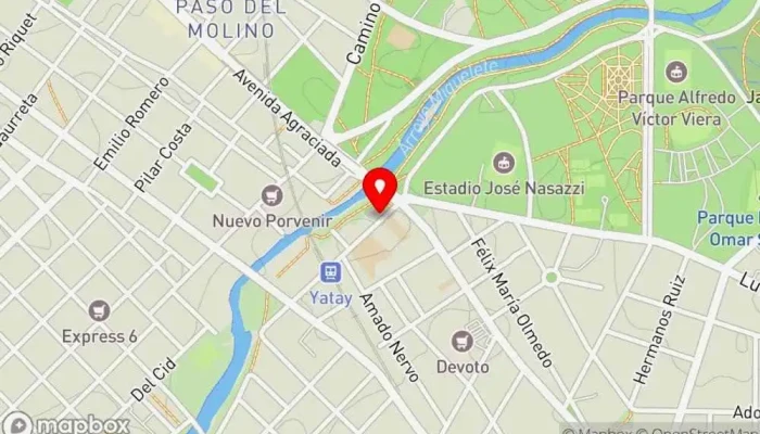 mapa de Pizzeria El Garage Pizzería en Montevideo