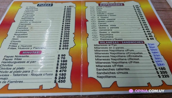 Pizzeria Knito:  Menu - Pizzería