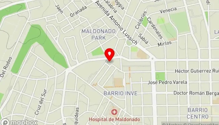 mapa de Pizzería La Casita Restaurante en Maldonado