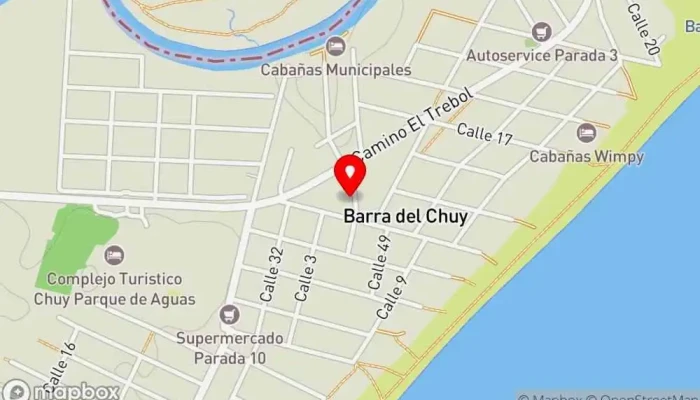 mapa de Pizzeria La Mano Y Un Lugar Pizzería, Restaurante en Barra del Chuy