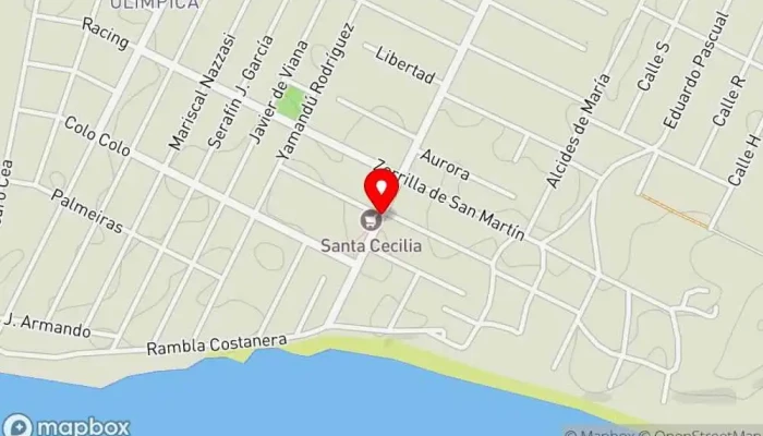 mapa de Pizzeria los Amigos Pizzería en Ciudad del Plata