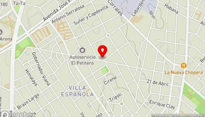 mapa de Pizzeria los chespis Restaurante en Montevideo