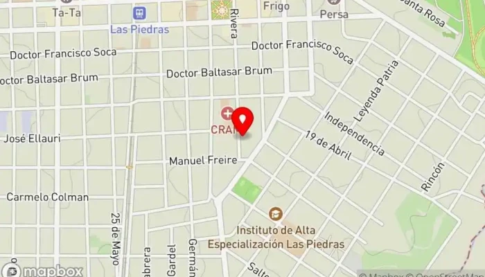 mapa de Pizzeria Milenium Pizzería en Las Piedras