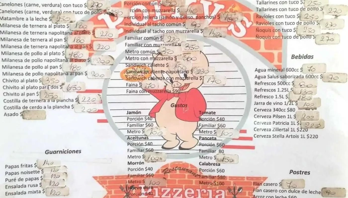 Pizzeria Porkys Menu