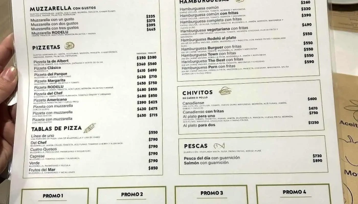 Pizzeria Rodelu Menu - Pizzería