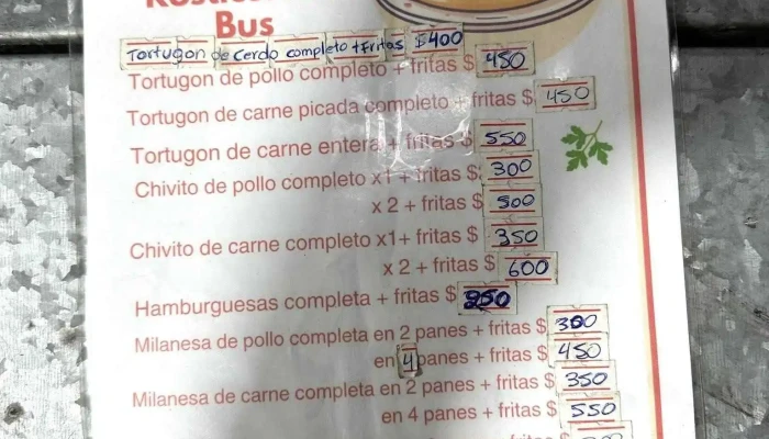 Pizzeria Rotiseria El Bus Menu - Hamburguesería