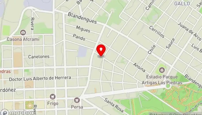 mapa de Pizzeria Santa Lucía Pizzería en Las Piedras