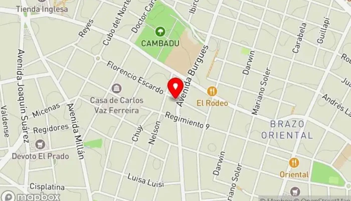 mapa de Pizzeria Tribbiani. Take Away And Delivery Restaurante en Montevideo