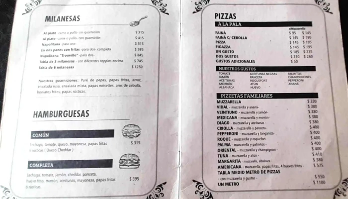 Pizzeria Trouville Dayman:  Menu