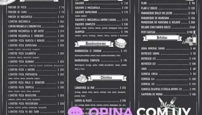 Pizzeria Y Restaurant Ya Que Tamo:  Menu