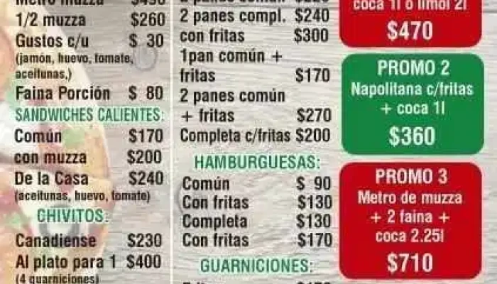 Pizzeria Y Rotiseria Yannette Menu - Pizzería