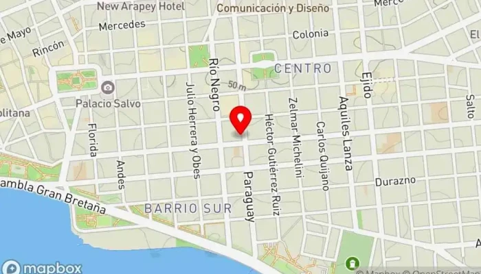 mapa de Planet Hostel Albergue en Montevideo