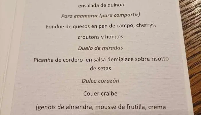 Plantado Restaurant:  Menu