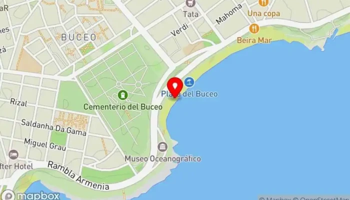 mapa de Playa Buceo Atracción turística en Montevideo