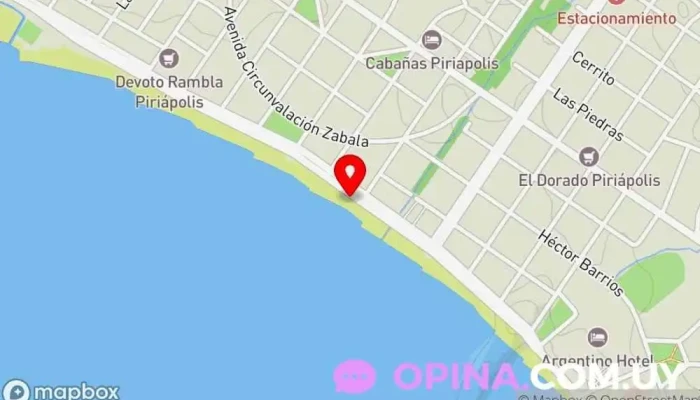 mapa de Playa Los Ángeles Atracción turística en Piriápolis