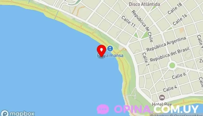 mapa de Playa Mansa playa en Departamento de Canelones