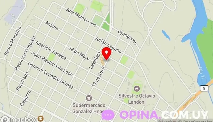 mapa de Plaza Artigas Parque en Durazno