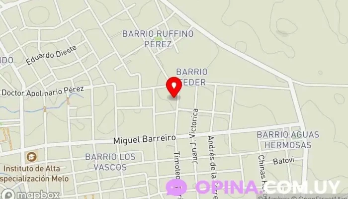 mapa de Policlínica Barrio Feder Centro de salud comunitario en Melo