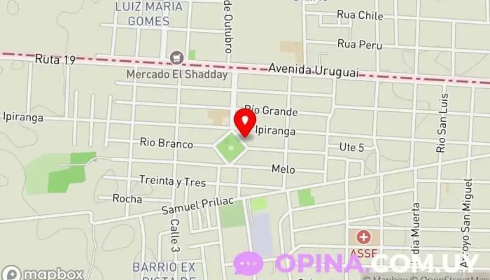 mapa de Policlinica Barrio Samuel Prillac Clínica ambulatoria en Chuy
