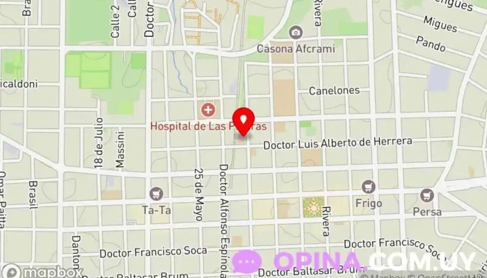 mapa de Policlínico CRAMI Hospital en Las Piedras