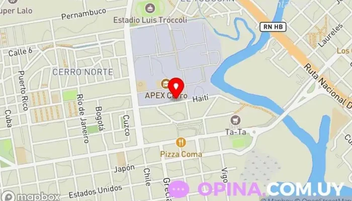 mapa de Policlínico Odontológico Yano Rodríguez Hospital en Montevideo