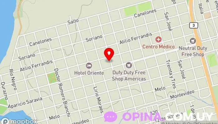 mapa de Polideportivo Bella Unión Centro educativo en Bella Unión