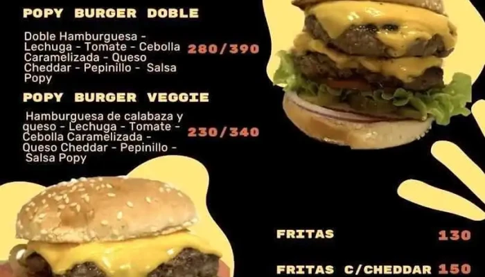 Popy Burgers:  Menu