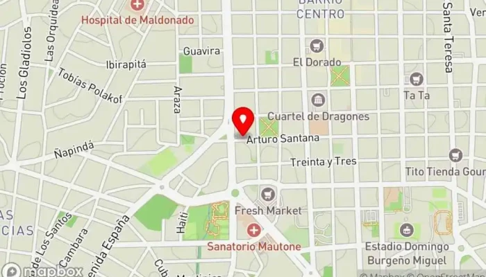 mapa de Por amor al arte Restaurante vegano en Maldonado