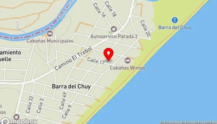 mapa de Posada del Mar  en Barra del Chuy