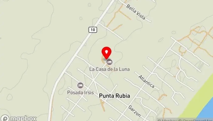 mapa de Posada Hostel La Casa de la Luna Posada, Bed & Breakfast en Punta Rubia