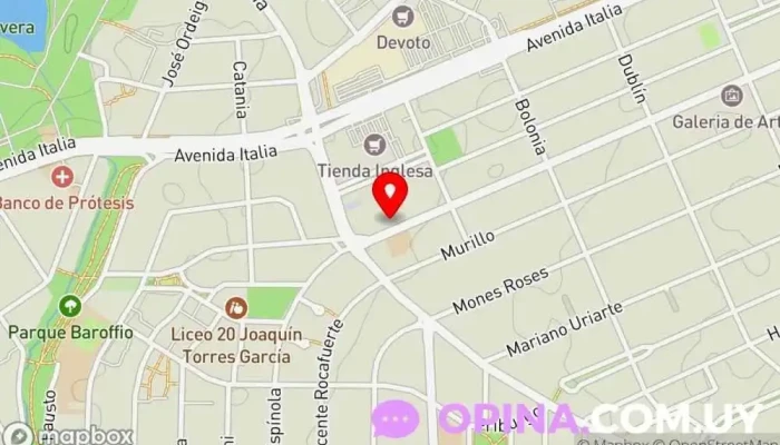 mapa de Preuniversitario Alberdi del Colegio Jesús María Instituto de secundaria en Montevideo