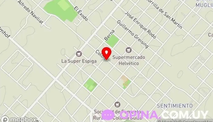 mapa de Previsora Colonia Servicio de cremación, Cementerio en Nueva Helvecia