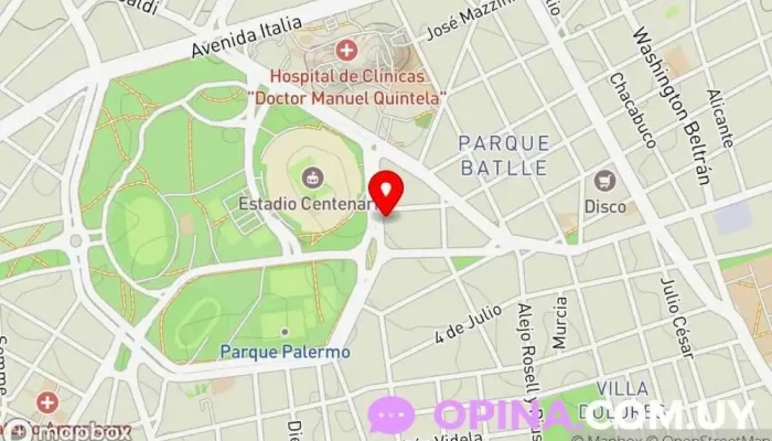 mapa de Profisio Clínica de fisioterapia en Montevideo