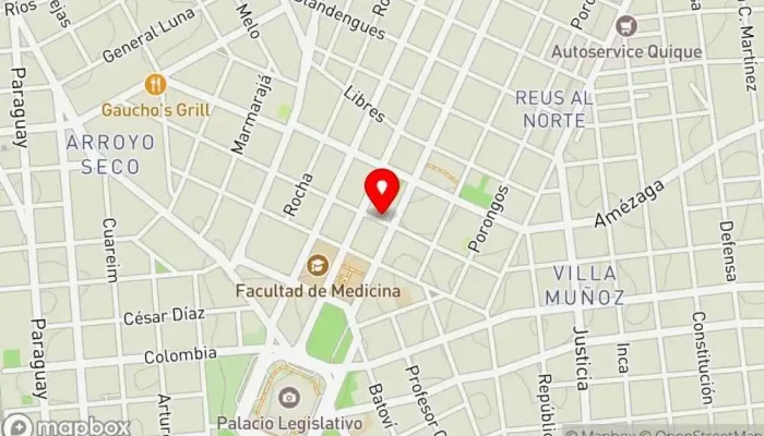 mapa de Proyecto Bar Club nocturno en Montevideo