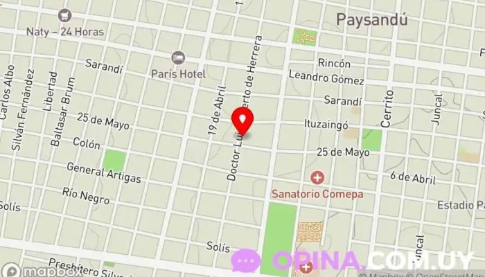 mapa de Psicóloga, Lic. Vanessa Carlone Psicólogo en Paysandú