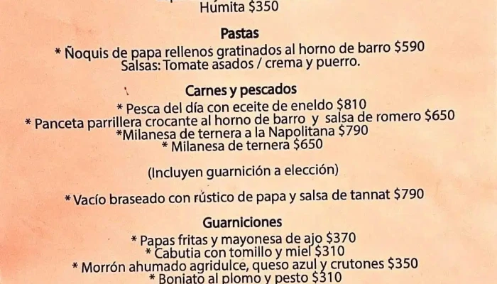 Pueblo Narakan:  Menu