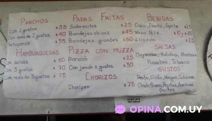 Puesto De Comida Ambulante Lo De Mario Y Carla Menu