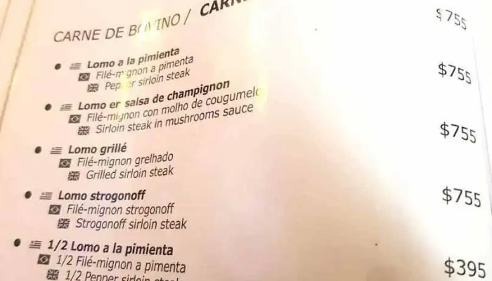 Pulperia De Los Faroles Menu